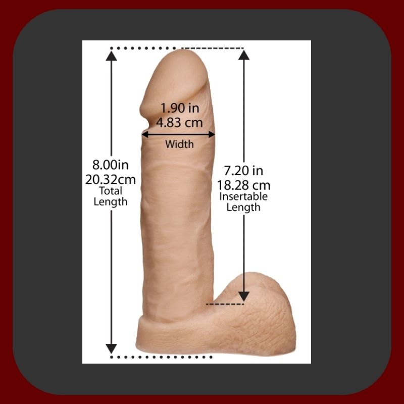 Realistické dildo Tru Ride Dual Density 20 x 5 cm z platinového silikonu s dvojitou hustotou a realistickým žilkováním, tělové barvy