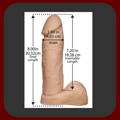 Realistické dildo Tru Ride Dual Density 20 x 5 cm z platinového silikonu s dvojitou hustotou a realistickým žilkováním, tělové barvy