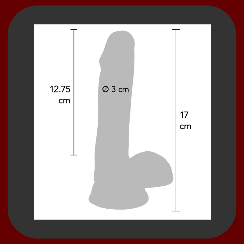 Realistické tělové dildo s přísavkou a strukturou dual density, 17 cm dlouhé, z řady Get Real od TOYJOY.