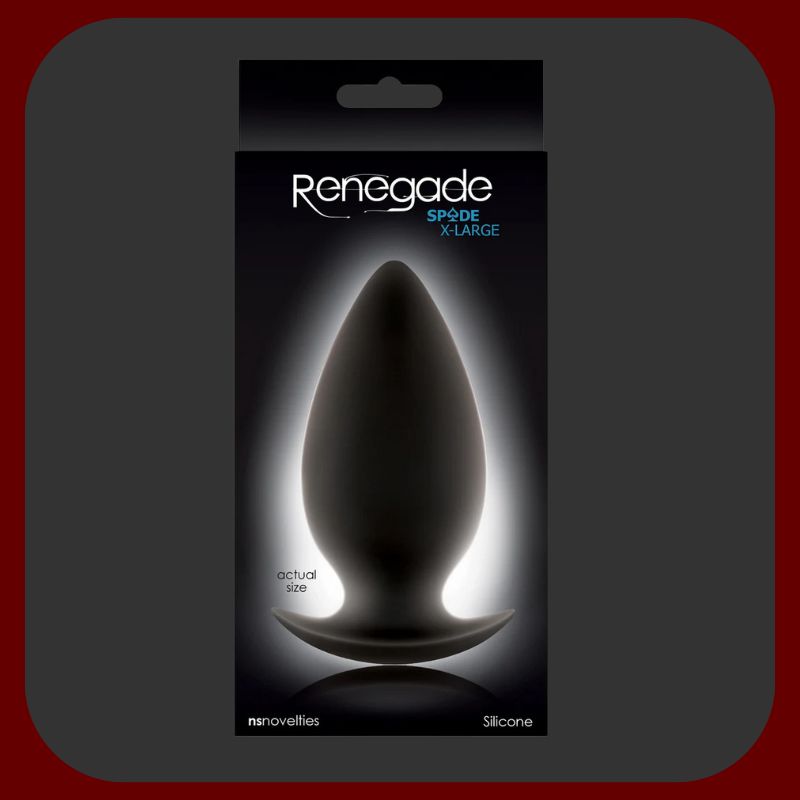 Černý ergonomický silikonový anální kolík RENEGÁDE, délka 12 cm, průměr 5,3 cm, pro pohodlné nošení a intenzivní stimulaci.