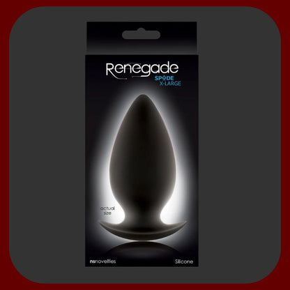 Černý ergonomický silikonový anální kolík RENEGÁDE, délka 12 cm, průměr 5,3 cm, pro pohodlné nošení a intenzivní stimulaci.