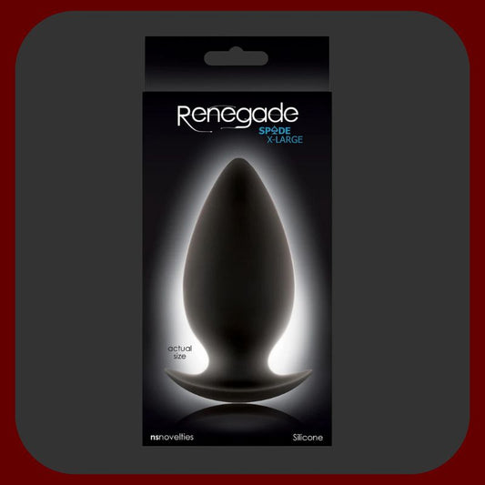 Černý ergonomický silikonový anální kolík RENEGÁDE, délka 12 cm, průměr 5,3 cm, pro pohodlné nošení a intenzivní stimulaci.