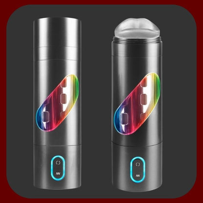 Robotizovaný výstrekový masturbátor pre mužov 23 × 7 cm, automatický, USB dobíjací, s nastaviteľnou turbo stimuláciou.