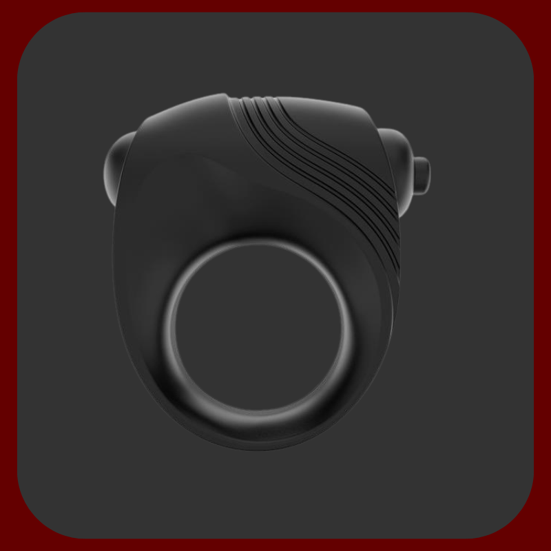 Romeri – erekční kroužek s vibrační kuličkou, vyrobený z čistého černého silikonu pro intenzivnější rozkoš a silnější erekci.