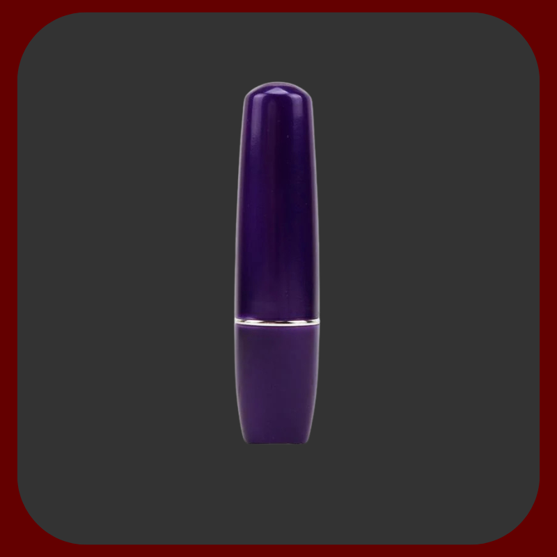 Rtěnkový vibrátor Secret Kiss v černé s růžovým detailem a fialové variantě, 9 x 3 cm, diskrétní a kompaktní erotická pomůcka.