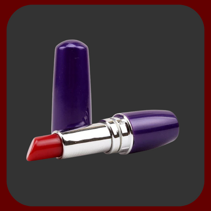 Rtěnkový vibrátor Secret Kiss v černé s růžovým detailem a fialové variantě, 9 x 3 cm, diskrétní a kompaktní erotická pomůcka.