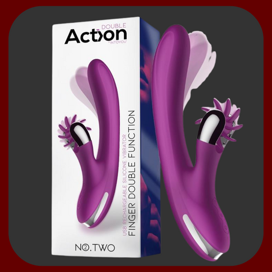 Fialový silikonový vibrátor pro ženy s klitorálním lízacím kolečkem, pohybem simulujícím prst a 7 různých vibračních režimů. 