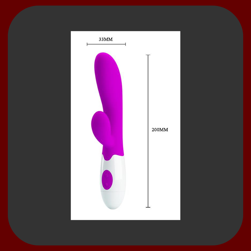 Fuchsiový silikonový vibrátor s králíkem, který nabízí 30 různých režimů vibrací pro současnou stimulaci klitorisu a bodu G.
