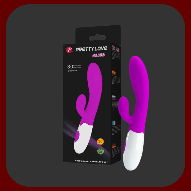 Fuchsiový silikonový vibrátor s králíkem, který nabízí 30 různých režimů vibrací pro současnou stimulaci klitorisu a bodu G.