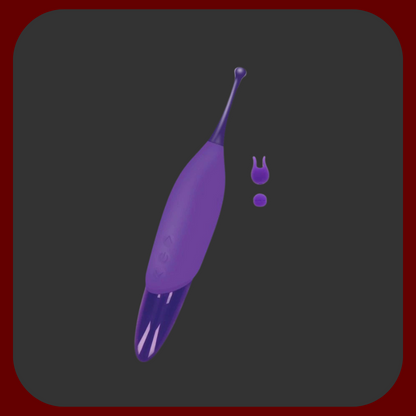 Elegantní fialový vibrační stimulátor klitorisu s výměnnými hlavicemi, vyrobený z jemného silikonu, vyrobený až 20 000 vibrací za minutu pro intenzivní ženské potěšení a perfektní klitorální orgasmus.