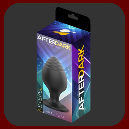 Černý anální kolík s progresivní špičkou a přísavkou pro připevnění na hladký povrch.