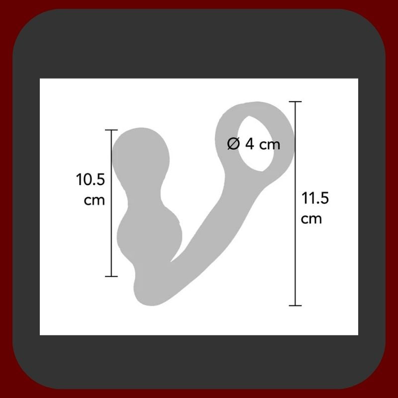 Šedý stimulační kolík na prostatu s elastickým erekčním kroužkem a vibracemi pro intenzivní mužskou stimulaci a pevnou erekci.