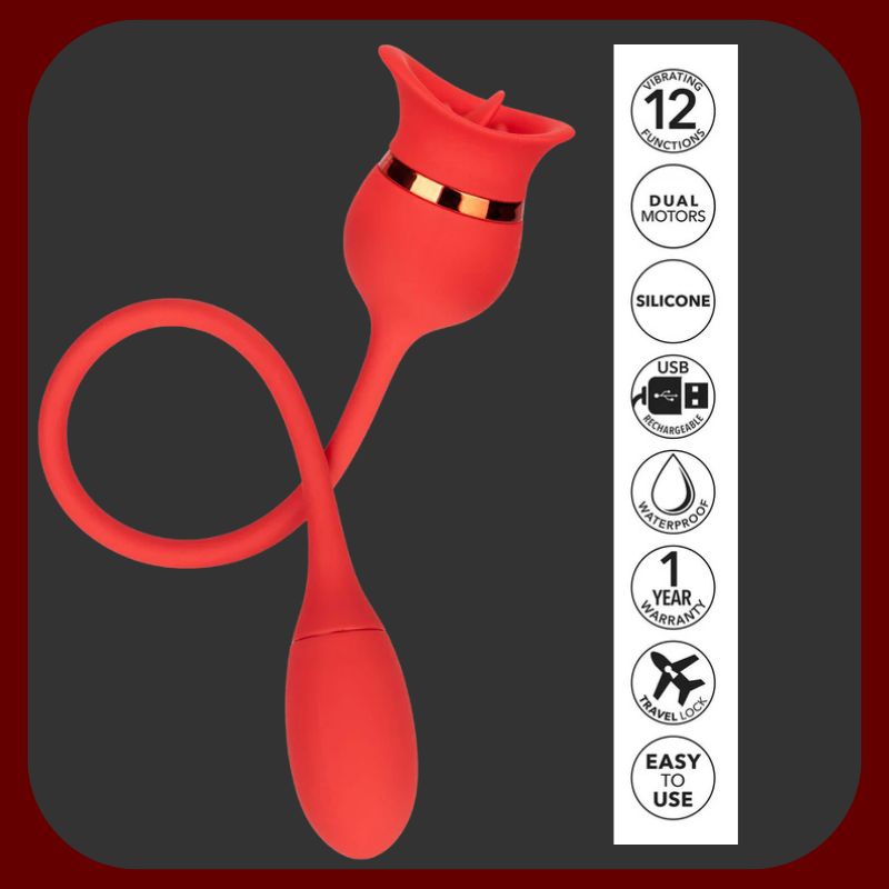 French Kiss Xtreme – oranžový stimulátor s vibrační kuličkou, silikonovými štětinkami a 12 režimy pro dvojitou rozkoš – EROSIANA.