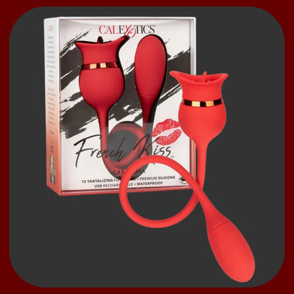 French Kiss Xtreme – oranžový stimulátor s vibrační kuličkou, silikonovými štětinkami a 12 režimy pro dvojitou rozkoš – EROSIANA.