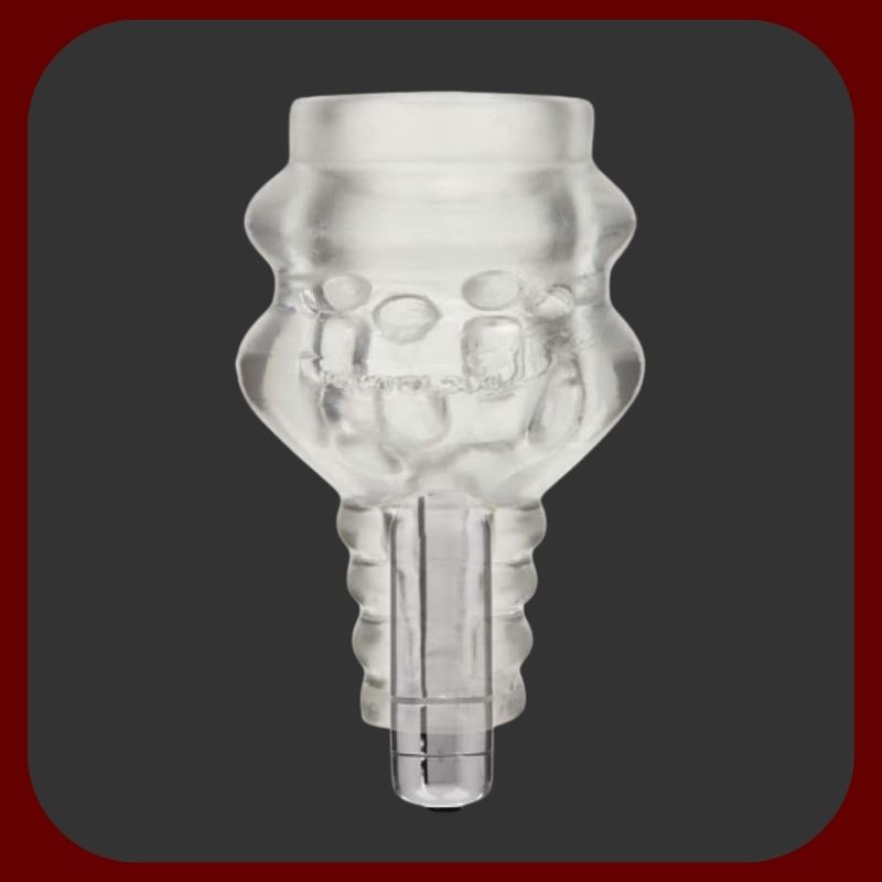 Průhledný vibrační stimulátor varlat Super Ball Sucker s masážními výstupky a 7 režimy vibrací – Doc Johnson – EROSIANA