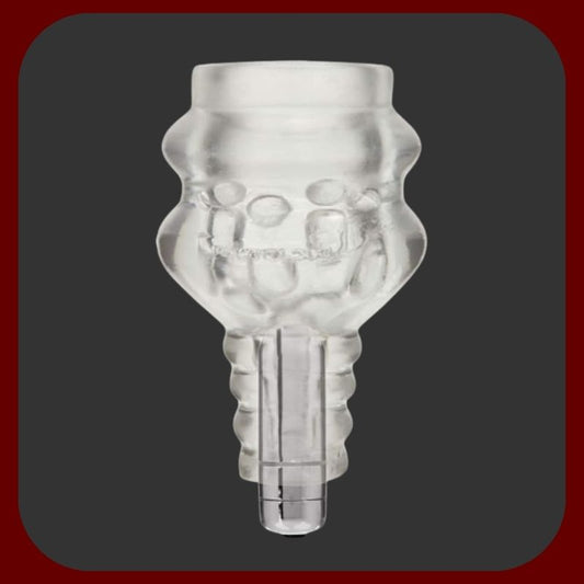 Průhledný vibrační stimulátor varlat Super Ball Sucker s masážními výstupky a 7 režimy vibrací – Doc Johnson – EROSIANA