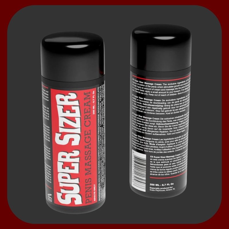 Velké balení krému Super Sizer 200 ml pro přirozené zvětšení penisu, podporu prokrvení a zvýšení sexuální výkonnosti.
