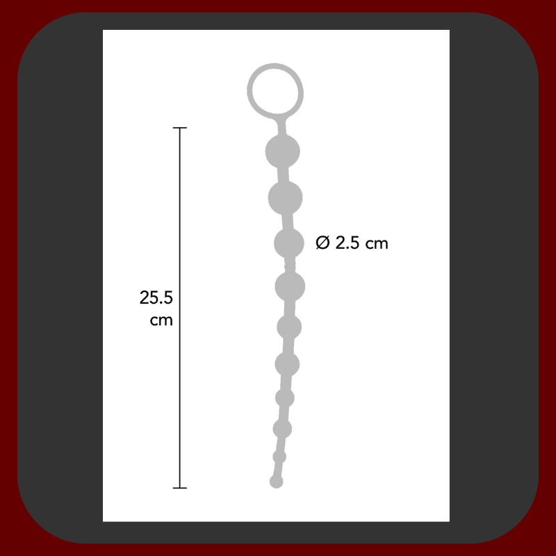 Thajský anální řetízek s 10 progresivními kuličkami pro intenzivní stimulaci a pohodlný průnik.
