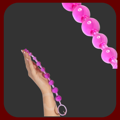 Thajský anální řetízek s 10 progresivními kuličkami pro intenzivní stimulaci a pohodlný průnik.
