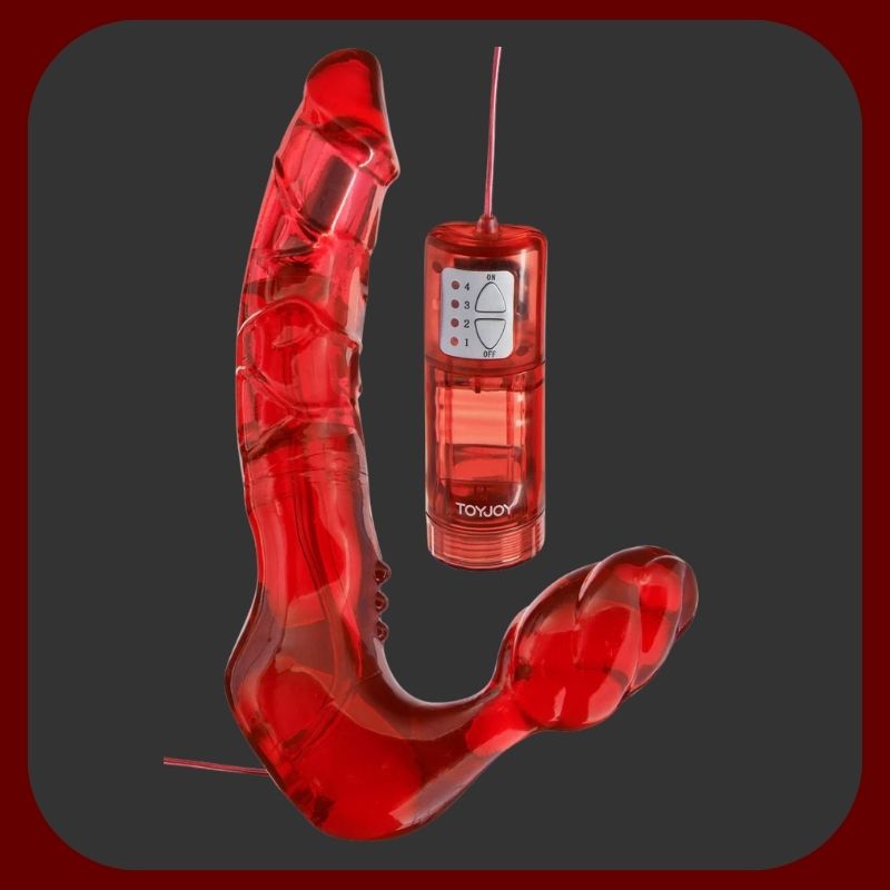 Bezpostrojový červený vibrátor TOYJOY s ergonomickým designem a vibracemi, určený pro ženy, které touží po intenzivním propojení bez omezení.