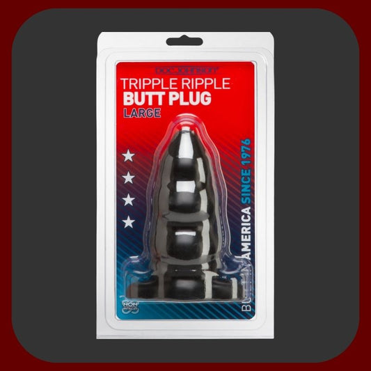 Trojitý černý anální kolík 15 cm z měkkého a flexibilního Sil-A-Gelu s pevnou přísavkou pro bezpečné a intenzivní používání.