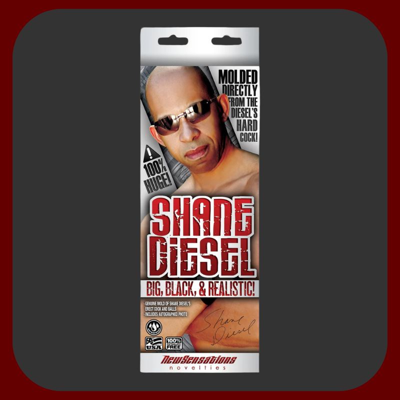 Ultra realistické dildo Shana Diesela v tmavě hnědé barvě s výraznou žilnatou strukturou a pevnou přísavkou, délka 25 cm.