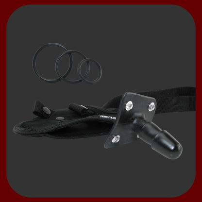 Černý univerzální postroj Vac-U-Lock s nastavitelným páskem až do 175 cm pro maximální komfort a variabilitu