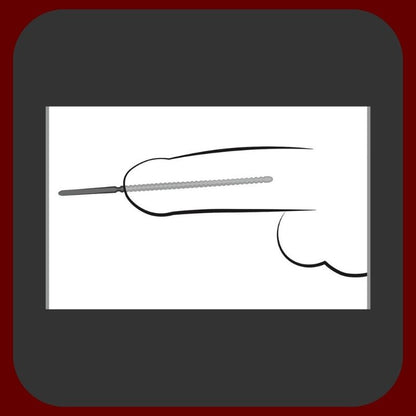 Uretrální sonda z chirurgické oceli stříbrné barvy, průměr 6 mm, délka 24 cm, pro bezpečnou a precizní stimulaci močové trubice – EROSIANA