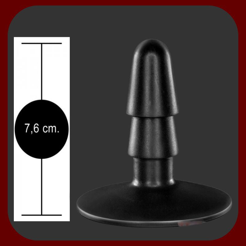 Černý adaptér s přísavkou kompatibilní se systémem VAC-U-LOCK, určený pro dilda a postroje.