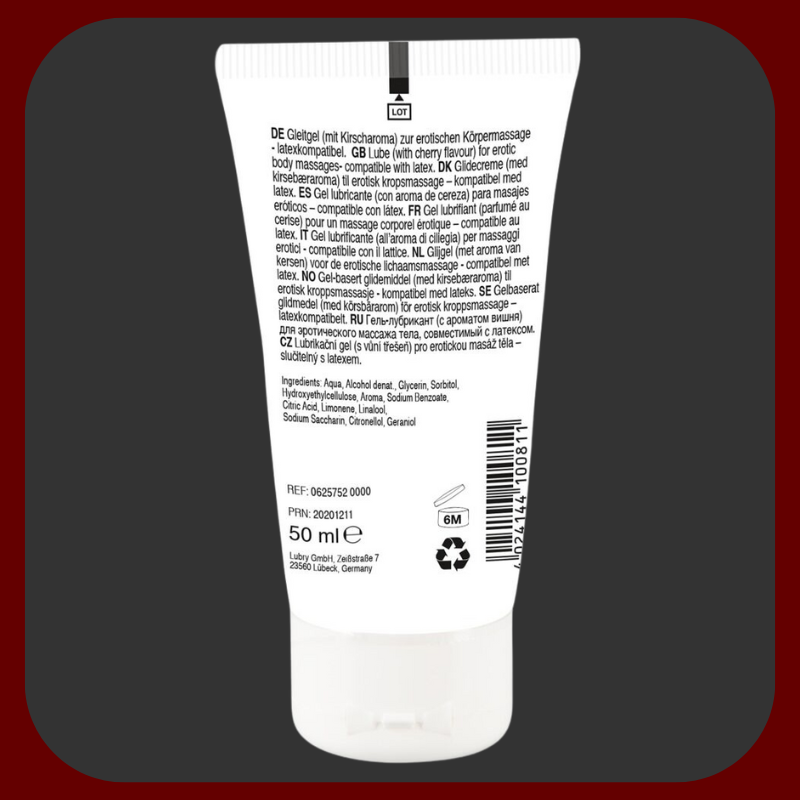 VEGAN třešňový lubrikant „Lick-It“ v balení 100 ml, ideální pro orální sex, masáže a běžné použití.