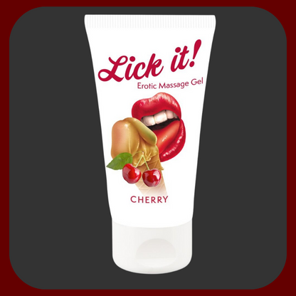 VEGAN třešňový lubrikant „Lick-It“ v balení 100 ml, ideální pro orální sex, masáže a běžné použití.