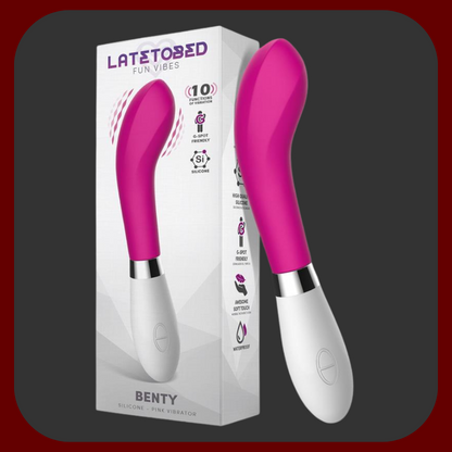 Luxusní silikonový vibrátor Velvet Touch v růžové a fialové barvě, voděodolný, s 10 vibračními režimy, délka 21 cm.