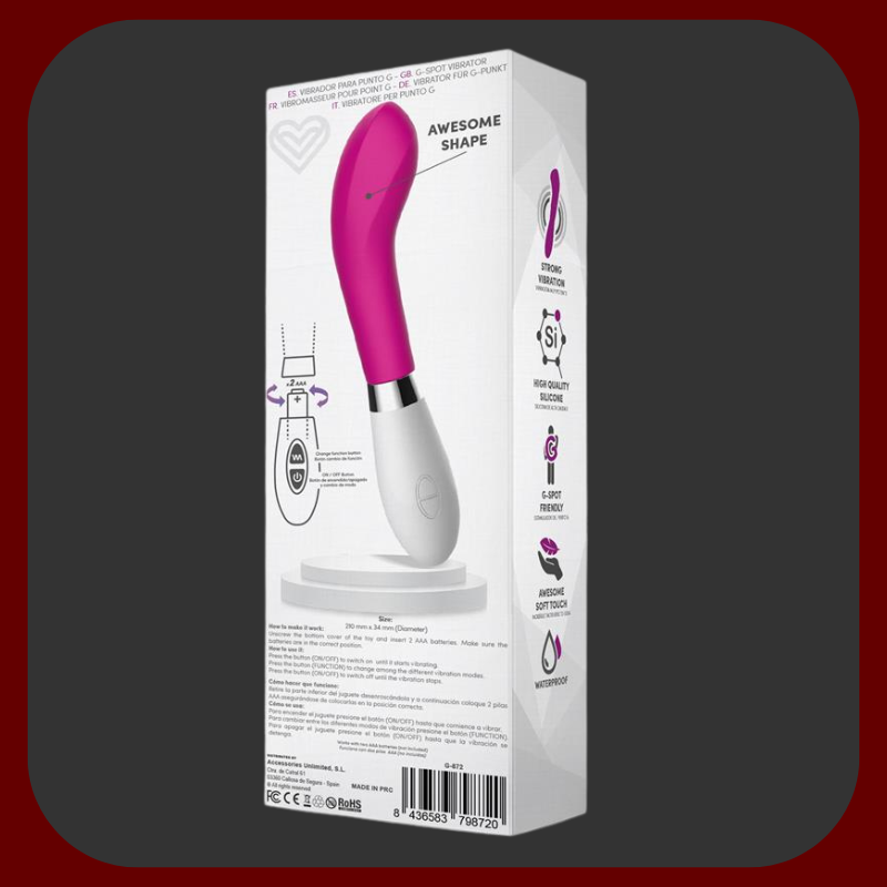 Luxusní silikonový vibrátor Velvet Touch v růžové a fialové barvě, voděodolný, s 10 vibračními režimy, délka 21 cm.