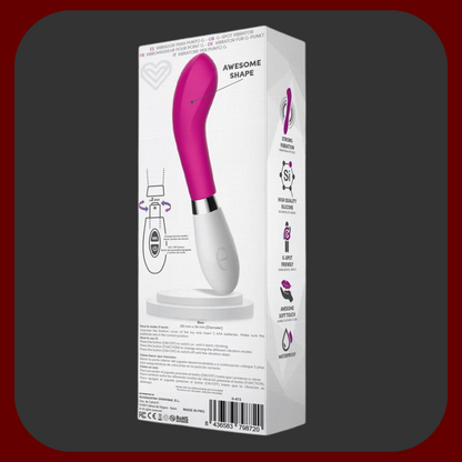 Luxusní silikonový vibrátor Velvet Touch v růžové a fialové barvě, voděodolný, s 10 vibračními režimy, délka 21 cm.