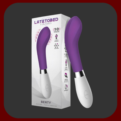 Luxusní silikonový vibrátor Velvet Touch v růžové a fialové barvě, voděodolný, s 10 vibračními režimy, délka 21 cm.