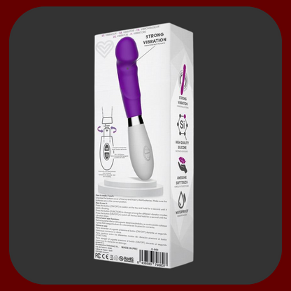 Elegantní fialový vibrátor a masážní přístroj Velvet Violet Touch z hebkého silikonu, ergonomický tvar, 10 vibračních režimů, délka 20,8 cm.