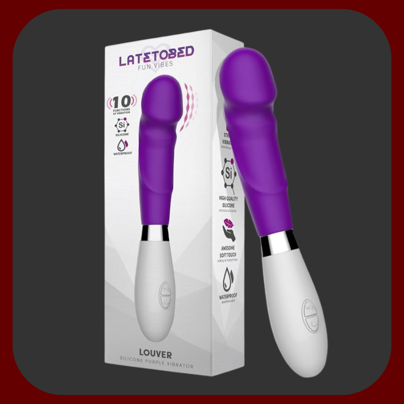 Elegantní fialový vibrátor a masážní přístroj Velvet Violet Touch z hebkého silikonu, ergonomický tvar, 10 vibračních režimů, délka 20,8 cm.