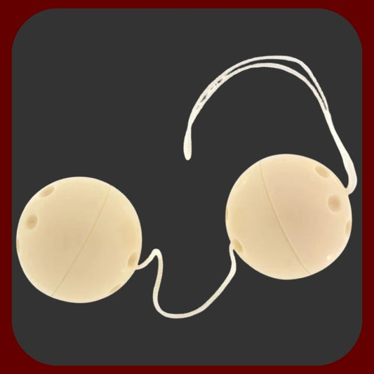 Sada dvou tělových venušiných kuliček Gejši o průměru 3,5 cm z bezpečného ABS materiálu pro efektivní trénink a posílení pánevního dna.