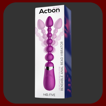 Fialová vibrační anální sonda se 6 silikonovými kuličkami, 10 režimů vibrací a 3 rychlostmi pro intenzivní stimulaci.