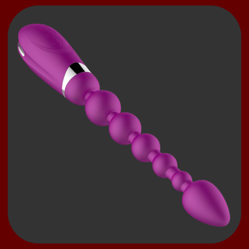 Fialová vibrační anální sonda se 6 silikonovými kuličkami, 10 režimů vibrací a 3 rychlostmi pro intenzivní stimulaci.
