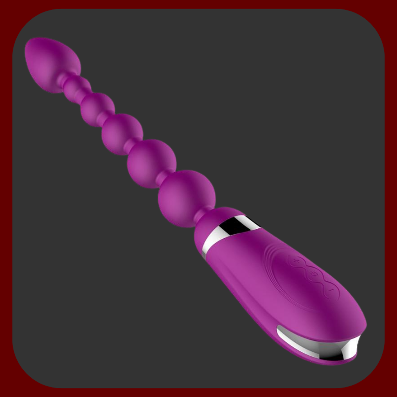 Fialová vibrační anální sonda se 6 silikonovými kuličkami, 10 režimů vibrací a 3 rychlostmi pro intenzivní stimulaci.