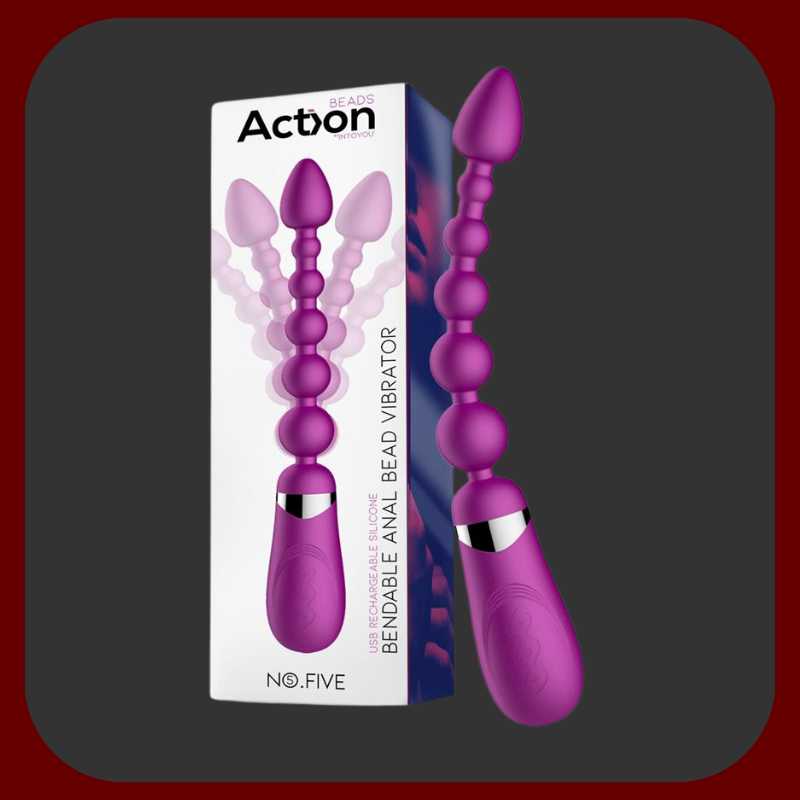 Fialová vibrační anální sonda se 6 silikonovými kuličkami, 10 režimů vibrací a 3 rychlostmi pro intenzivní stimulaci.