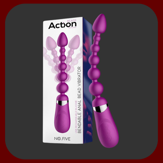 Fialová vibrační anální sonda se 6 silikonovými kuličkami, 10 režimů vibrací a 3 rychlostmi pro intenzivní stimulaci.