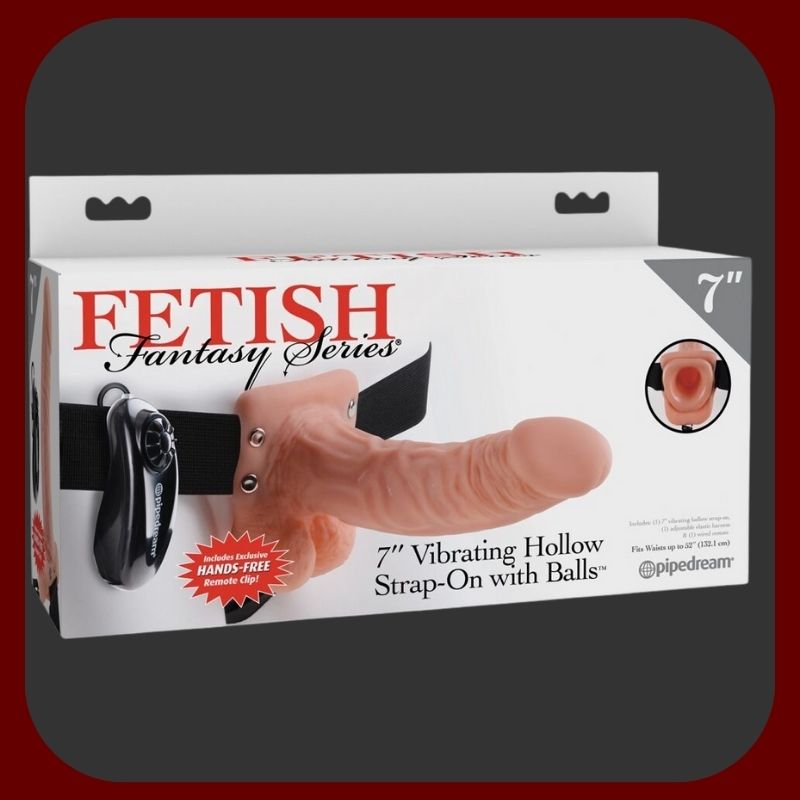 Vibrační dutý unisex postroj s realistickým penisem a varlaty 19 × 4 cm – luxusní stimulace pro páry, pohodlné elastické uchycení – EROSIANA