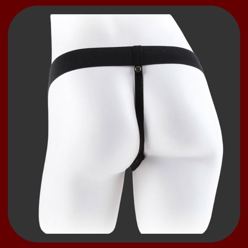 Vibrační dutý unisex postroj s realistickým penisem a varlaty 19 × 4 cm – luxusní stimulace pro páry, pohodlné elastické uchycení – EROSIANA