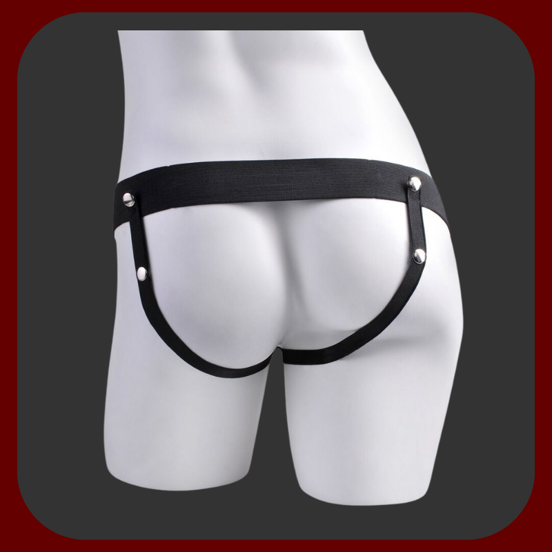 Vibrační dutý Strap-On 7 s postrojem a varlaty pro muže, 10 různých vibračních režimů, elastický postroj, napájení přes USB.