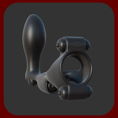 Tělový vibrační erekční kroužek s análním stimulátorem a 4 vibračními body pro muže a páry – stimulace prostaty, penisu a hráze – EROSIANA