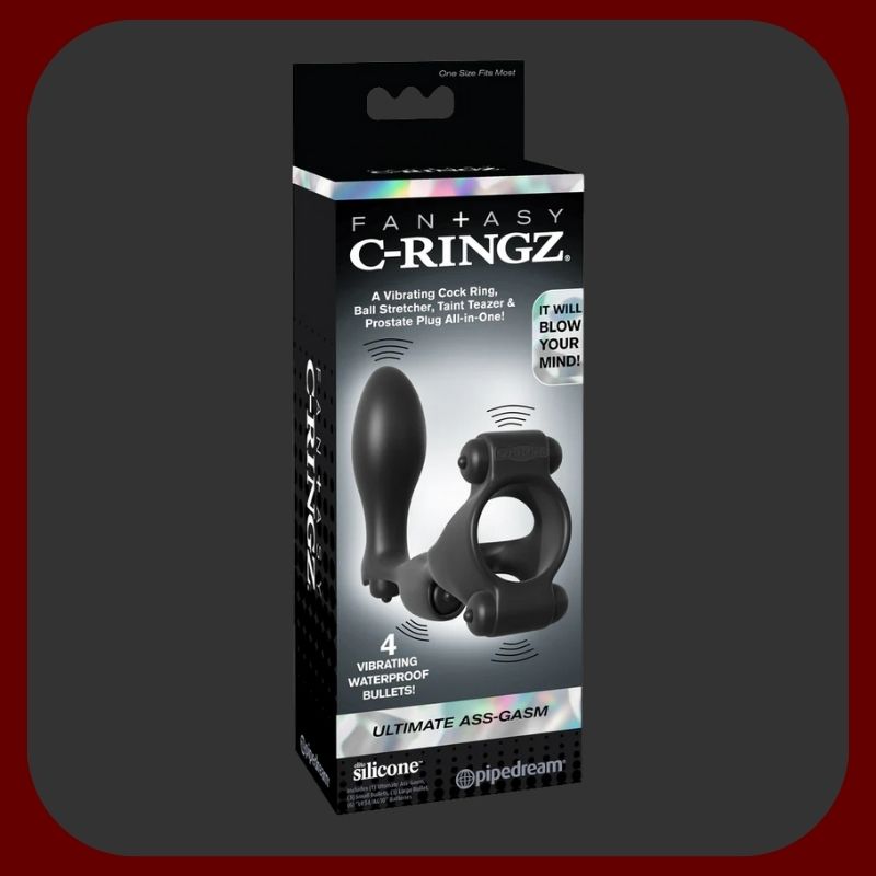 Tělový vibrační erekční kroužek s análním stimulátorem a 4 vibračními body pro muže a páry – stimulace prostaty, penisu a hráze – EROSIANA