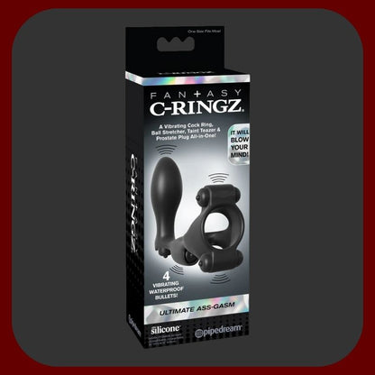 Tělový vibrační erekční kroužek s análním stimulátorem a 4 vibračními body pro muže a páry – stimulace prostaty, penisu a hráze – EROSIANA