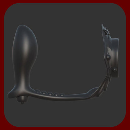 Luxusní vibrační erekční kroužky s funkcí stimulace prostaty a perinea v tělové barvě z hypoalergenního TPE materiálu